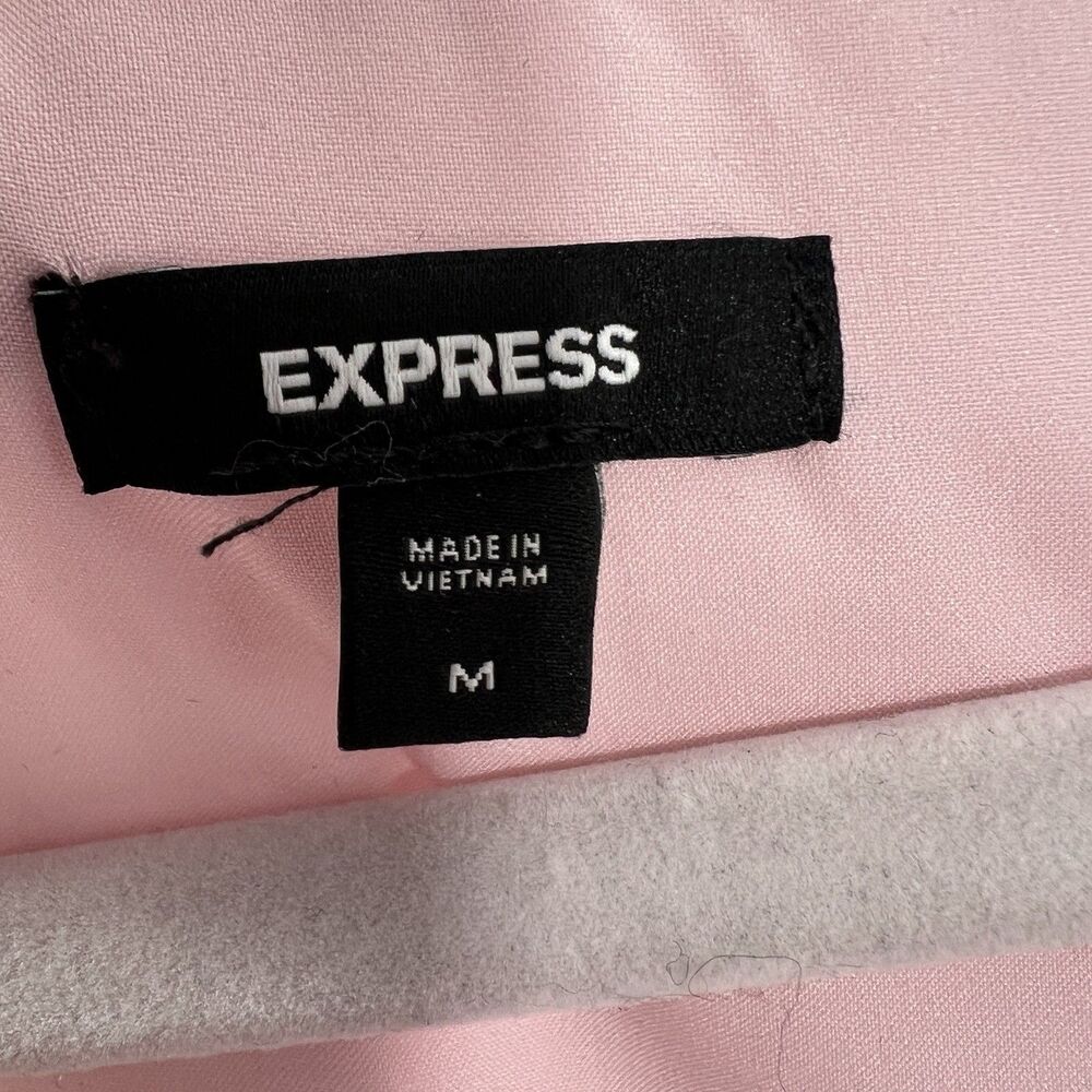 Express Top Women M Blouse Peplum Pink Flutter Sleeve coquette - Picture 12 of 15